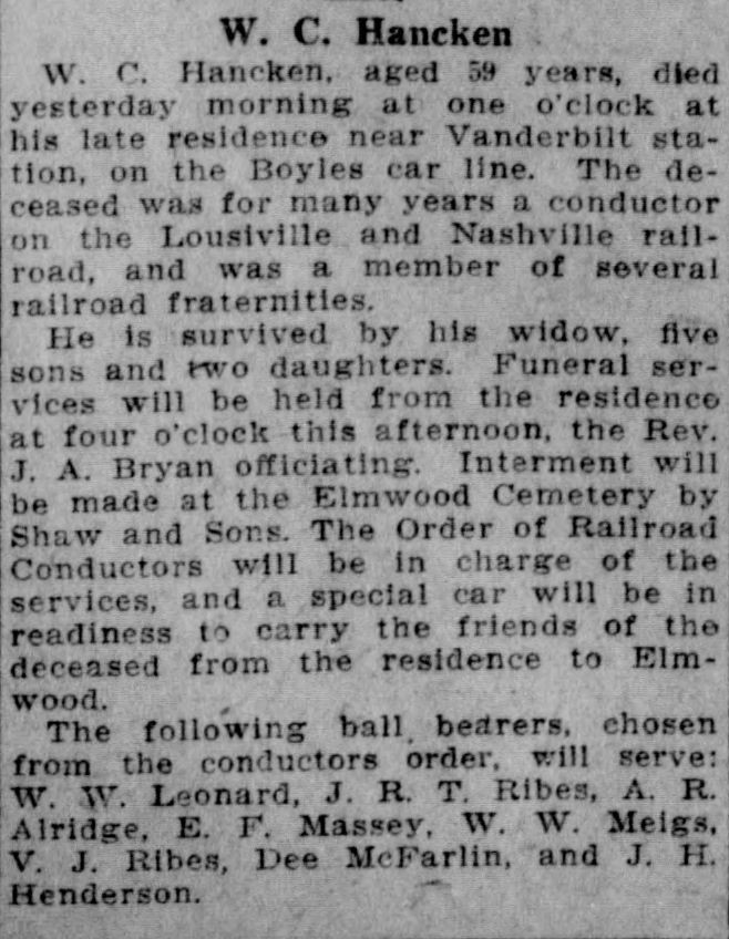 H.C. Hancken obituary